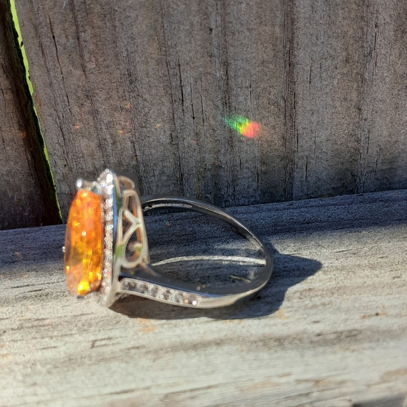 Yellow Citrine Statement Sterling Ring - Picture 6 of 8